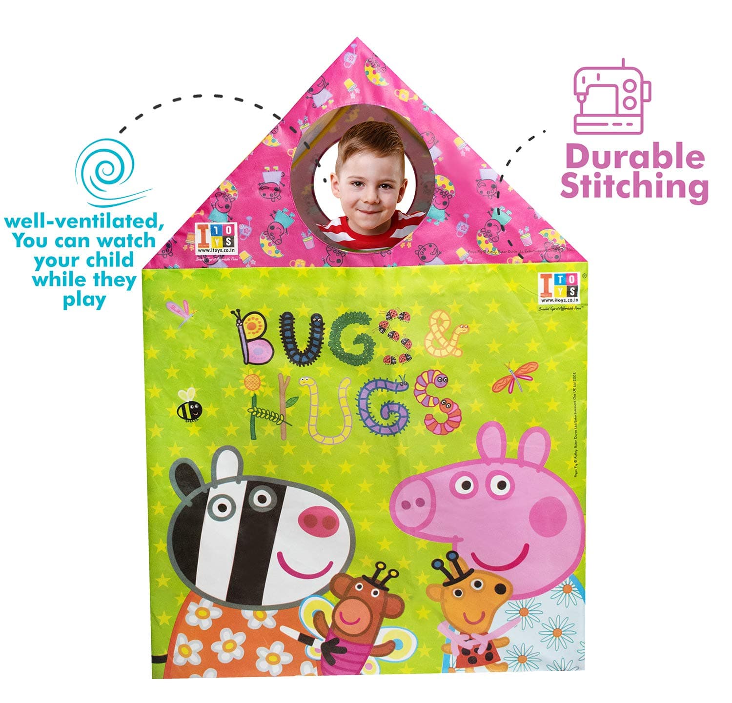 SABIRAT New Jumbo Sized Peppa Pig Tent House Pipe Tent for Kids, Ultimate Dream House for Peppa [Multicolor] view 5