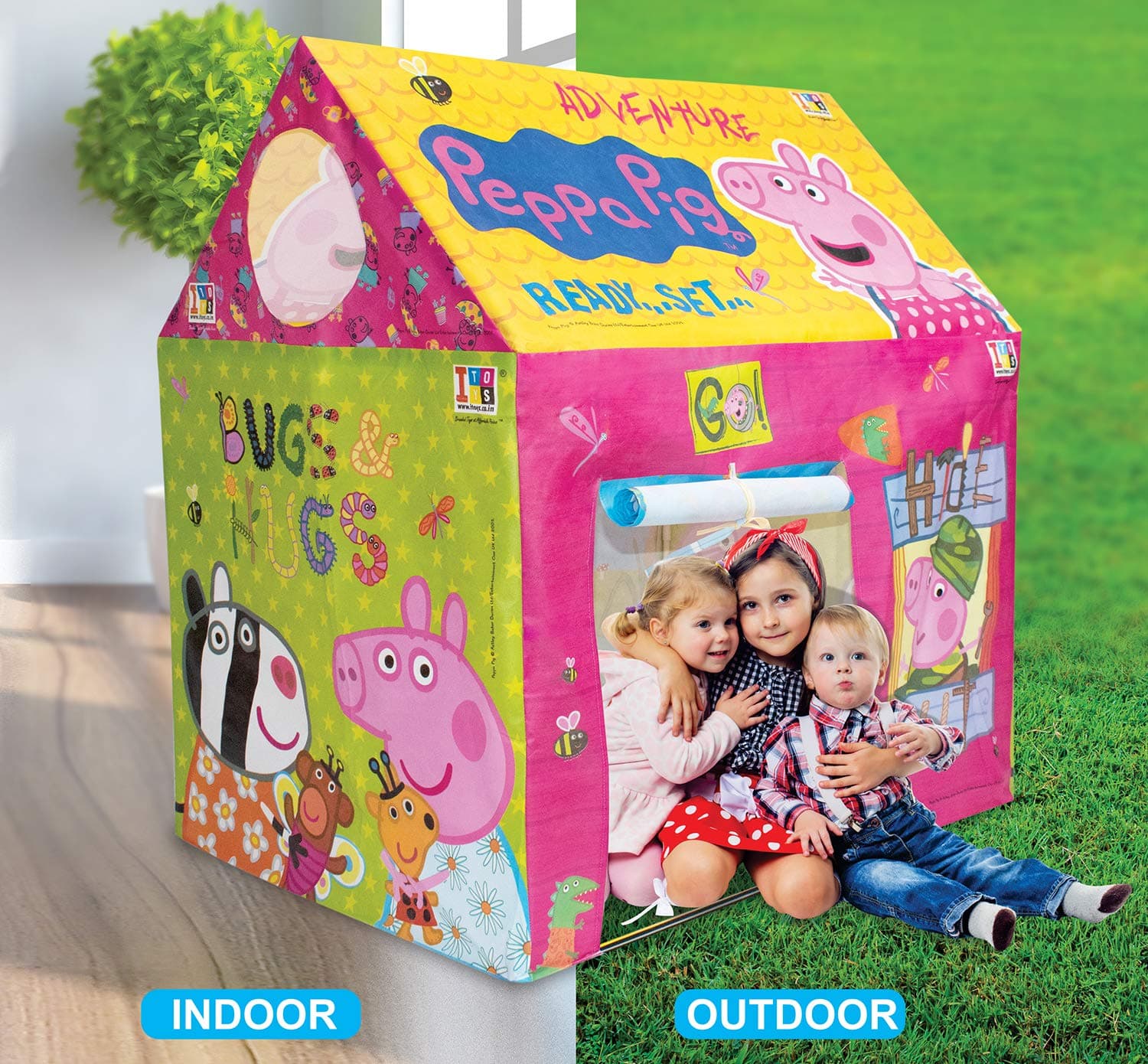 SABIRAT New Jumbo Sized Peppa Pig Tent House Pipe Tent for Kids, Ultimate Dream House for Peppa [Multicolor] view 3