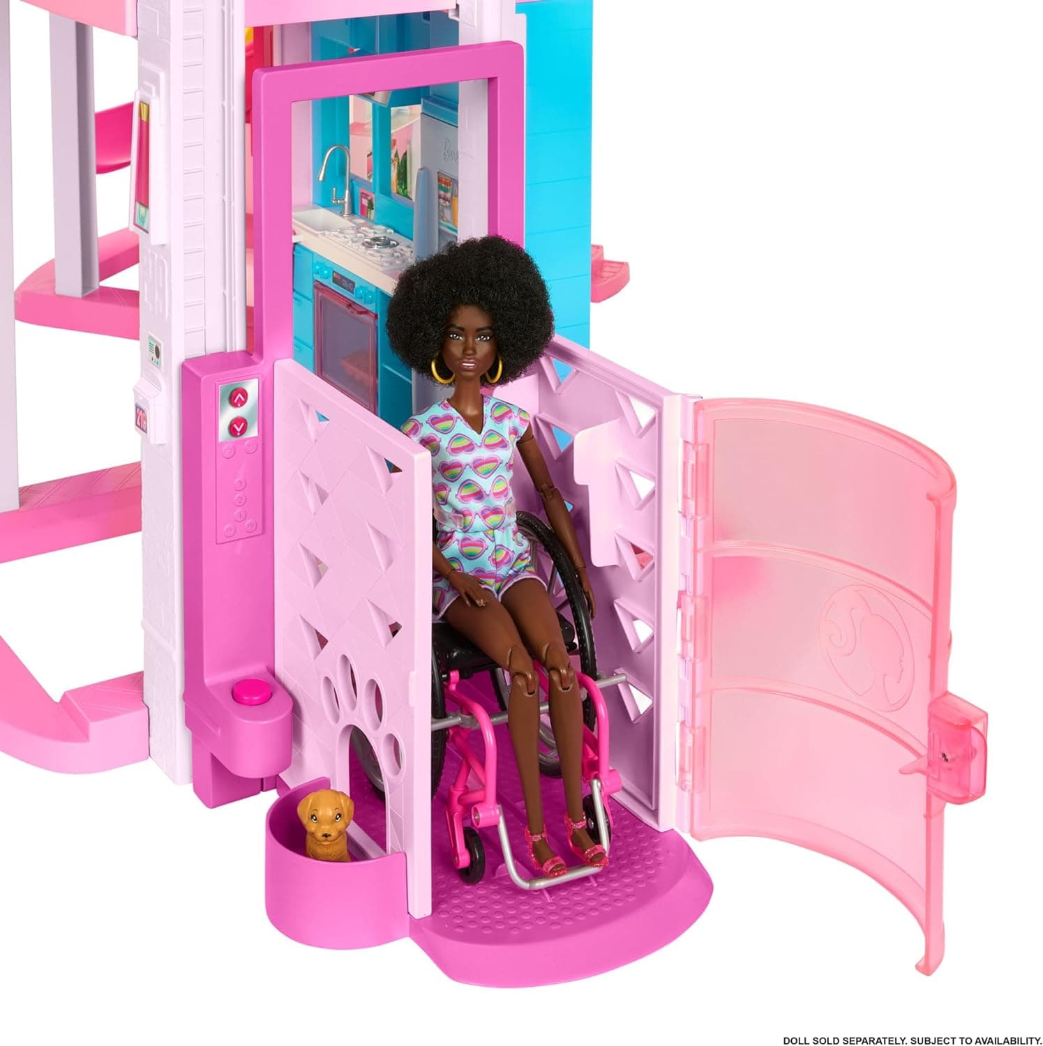 ​Barbie Dreamhouse, Pool Party Doll House with 75+ Pieces and 3-Story Slide, Pet Elevator and Puppy Play Areas​ view 5