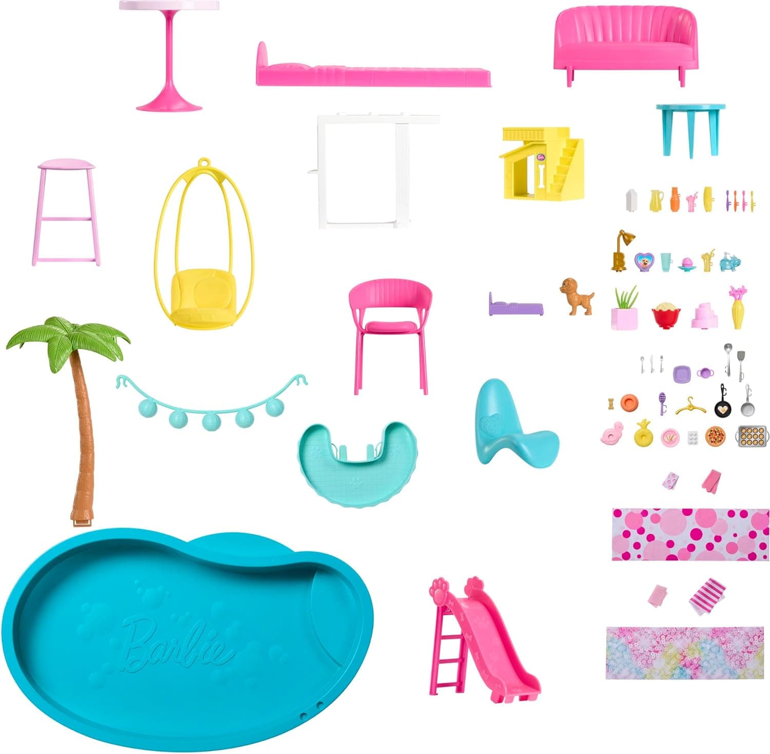 ​Barbie Dreamhouse, Pool Party Doll House with 75+ Pieces and 3-Story Slide, Pet Elevator and Puppy Play Areas​ view 3