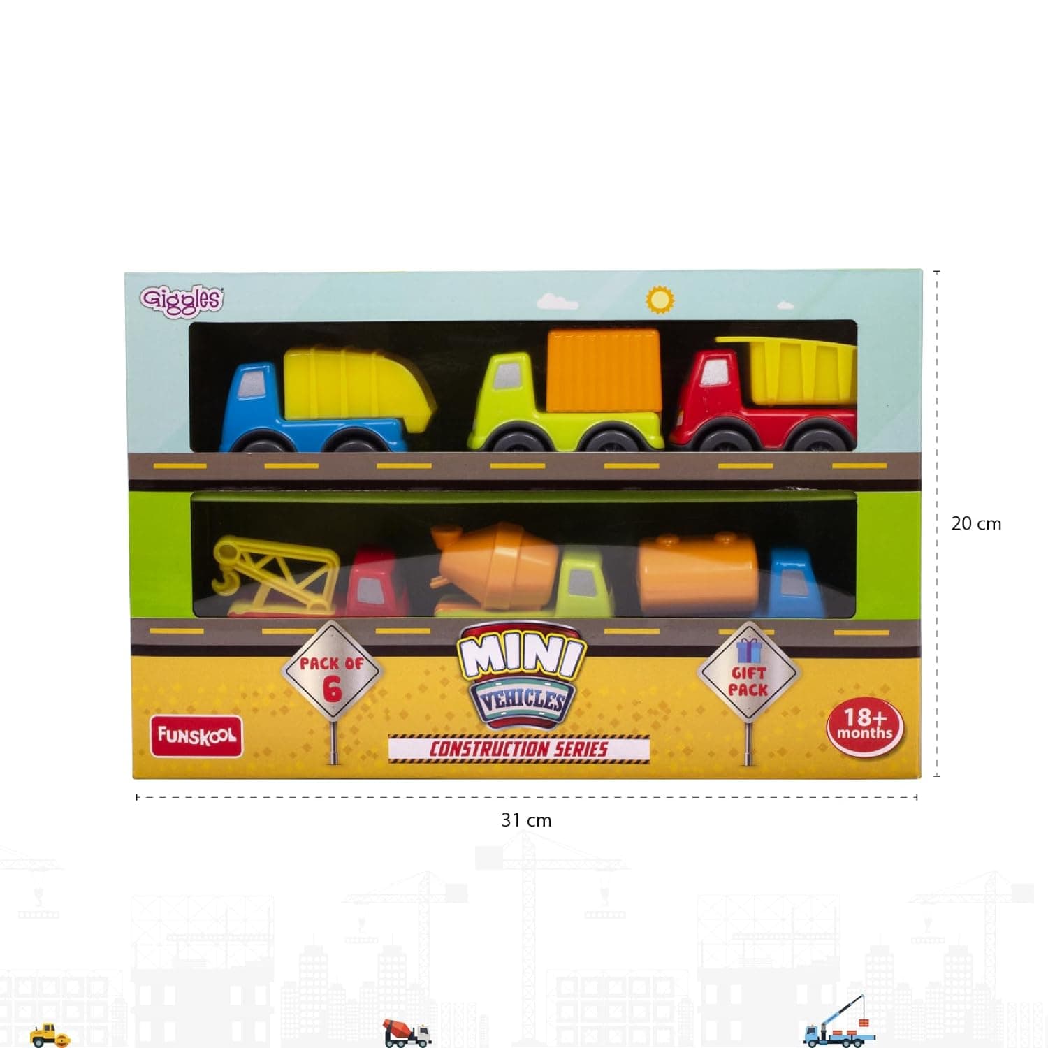 Mini Vehicles-Construction Series Gift Pack of 6 (Combo)