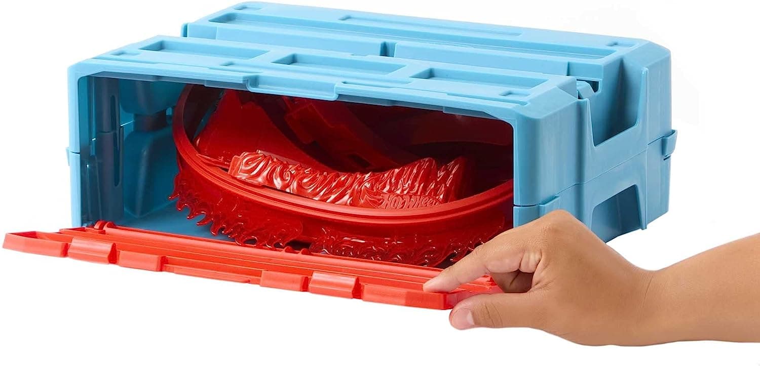 Hot Wheels Track Set And 1 Hot Wheels Car, Fire-themed Track Building Set view 3