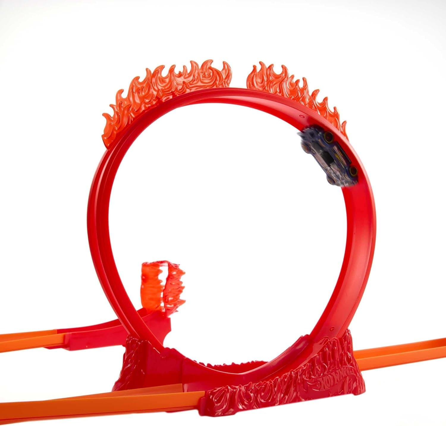Hot Wheels Track Set And 1 Hot Wheels Car, Fire-themed Track Building Set view 4