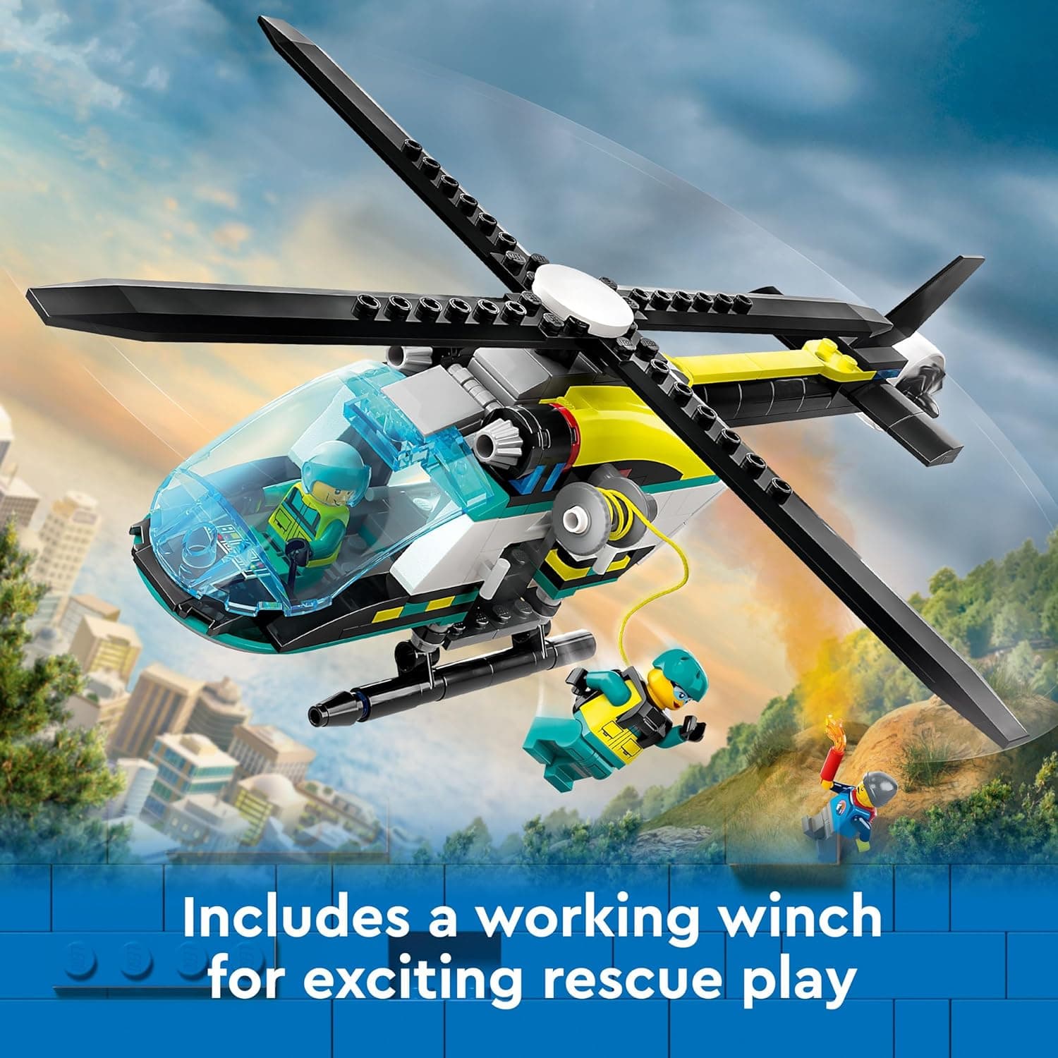 LEGO City Emergency Rescue Helicopter Building Kit 60405 (226 Pieces) view 4