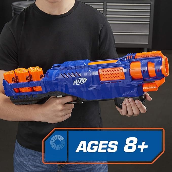 Nerf Trilogy DS-15 N-Strike Elite Toy Blaster with 15 Foam Darts, 5 Shells (Multicolour) view 2
