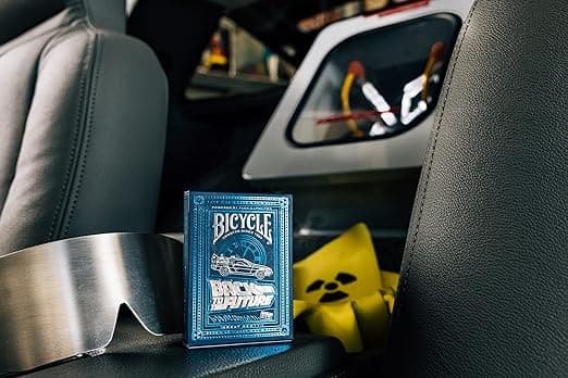 Bicycle Back to The Future Playing Cards 1 Pack, Premium, Foil, Metallic, Blue view 2