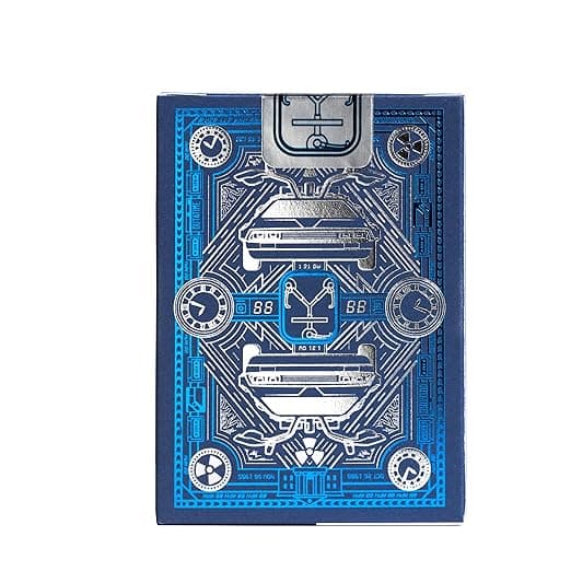 Bicycle Back to The Future Playing Cards 1 Pack, Premium, Foil, Metallic, Blue view 3