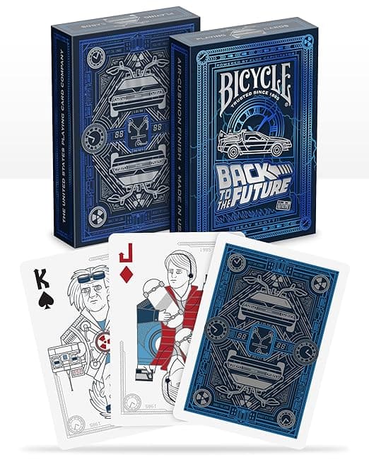Bicycle Back to The Future Playing Cards 1 Pack, Premium, Foil, Metallic, Blue view 4