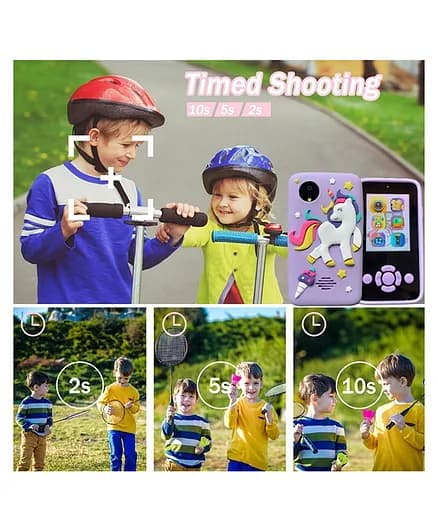 Knick Knack Kids Smartphone Toy with MP3 Music Player- Dual Camera for Selfies- in Built Games 2.4" Screen 8MP Camera (Pink)