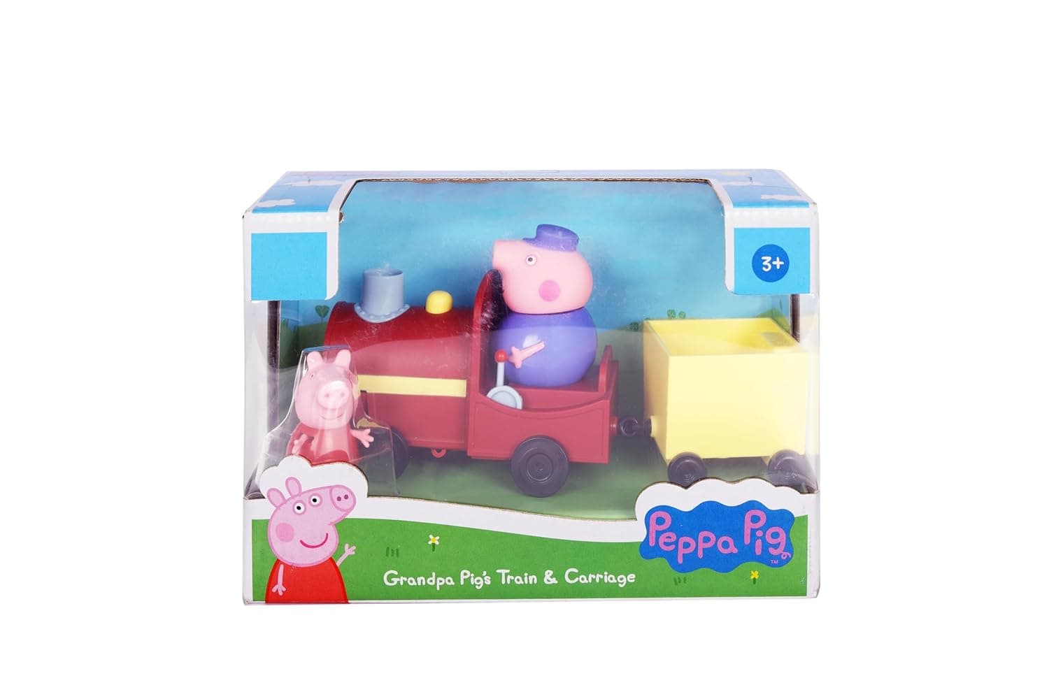 PEPPA PIG Grandpa's Train and Carriage Playset, Includes 2 Figures, Preschool Toy for Girls & Boys 3 Years and Up, Birthday Gift Toys for Kids view 2