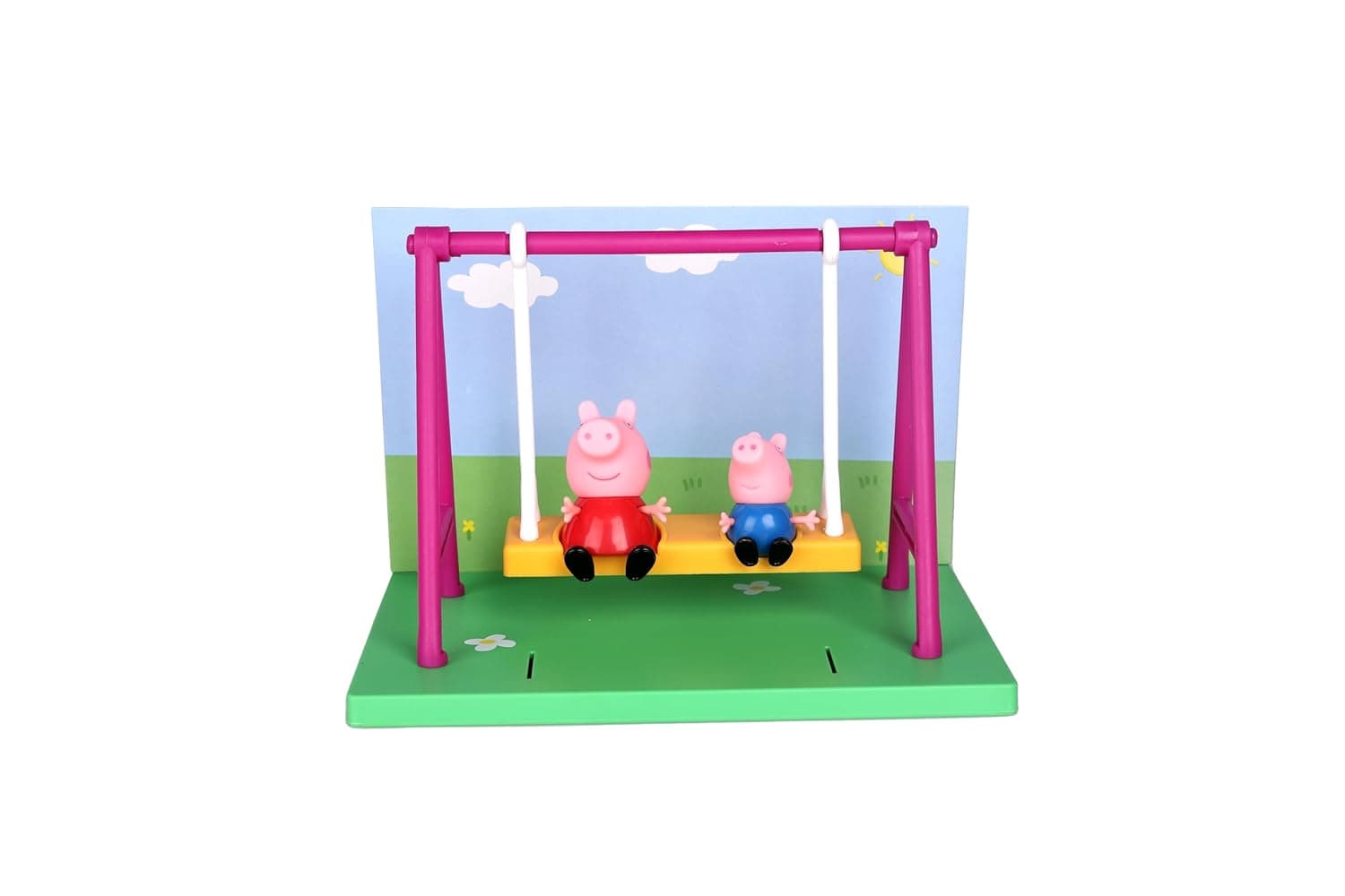 PEPPA PIG Playground Swing Themed Preschool Toy and George, Includes 2 poseable Figures