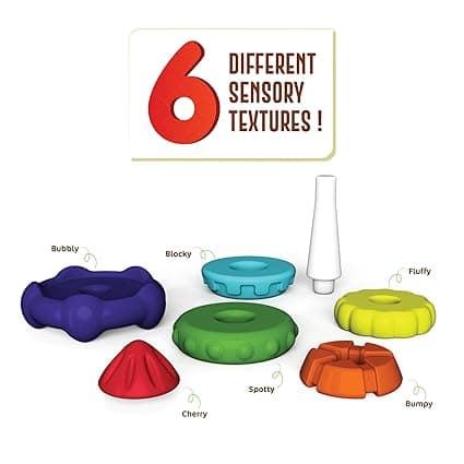 Funskool Giggles Stack a Rocket 6pcs with Textures Multi-Coloured Learning Educational Toy, Toy for Toddlers, 6 Months and Above, Colourful and Creativity, Safe Material, 6 Pieces view 4