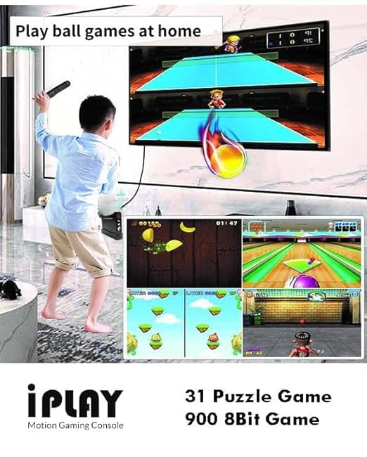 Sameo i Play 32 Bit Motion TV Video Game Console for Kids with 962Built in Games 31 Motion Sports Games,31 Casual Puzzle Games and 900 8-Bit Games Toy Birthday Gift for Boys Girls view 4