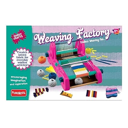 Funskool Handycrafts Weaving Factory, Weaving Loom, Weave Your own Fabric, Portable Weaving Machine, Art and Craft Kit, DIY Kit, Ages 8 Years and Above, Multicolour view 3