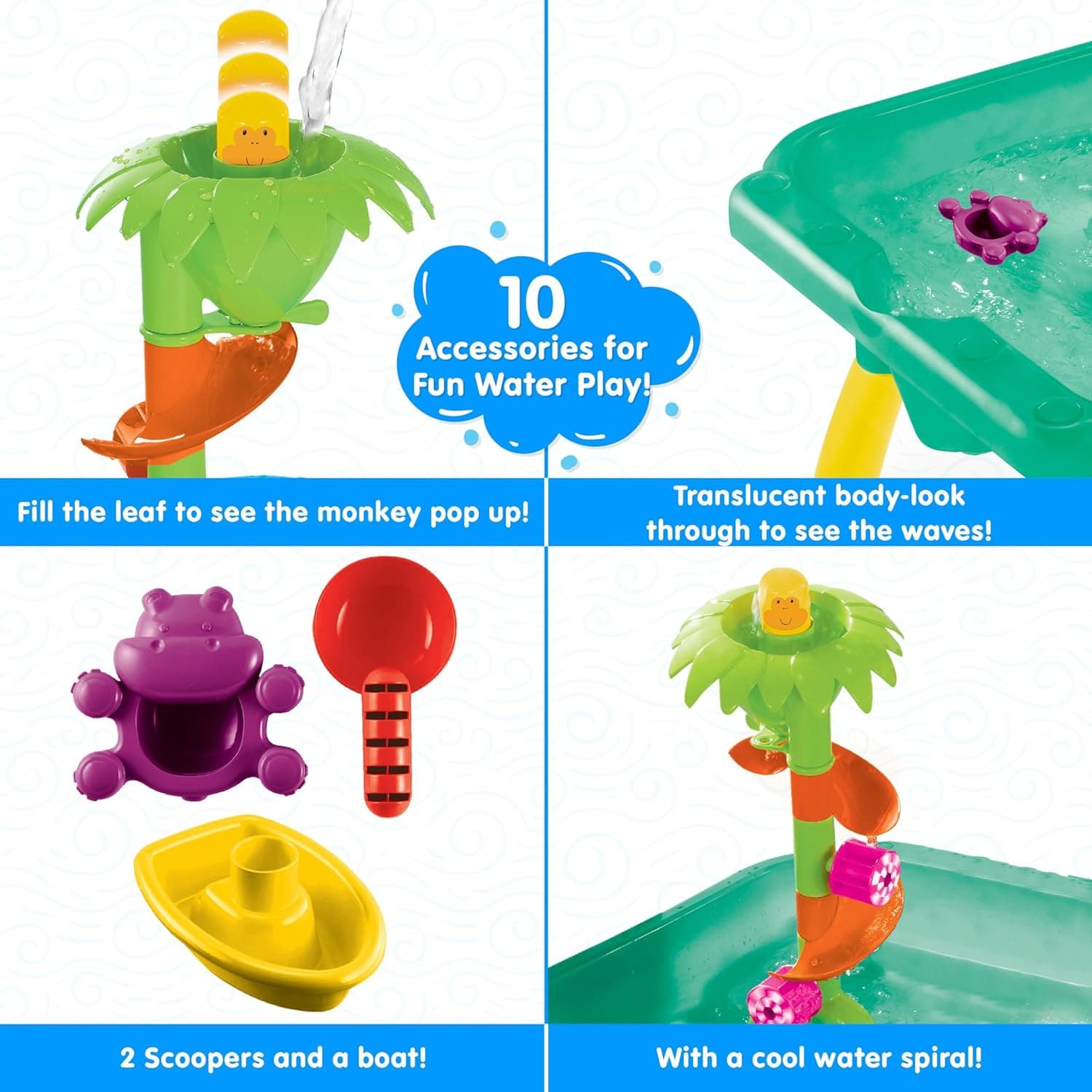Funskool Kid Giggles Splash N Fun Water Play Table, 10 Accessories for Water Fun Play, Ideal for Pre-Schoolers, Multi-Colour. view 3