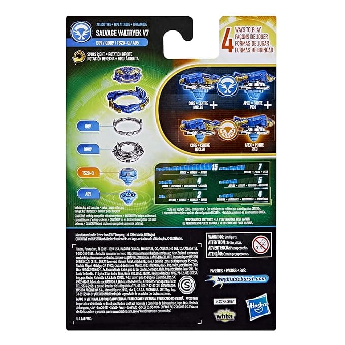 BEYBLADE Burst QuadDrive Salvage Valtryek V7 - Beyblade Spinning Top Starter Pack Toy, Beyblade Battling Game view 5
