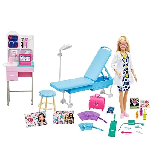 Barbie Medical Doctor Playset with Blonde Doctor Doll (12-in/30.40-cm), 20+ Medical Accessories: Exam Station & Table, Doctor Bag, Medical Tools & More, Great Gift for Ages 3 Years Old & Up view 2