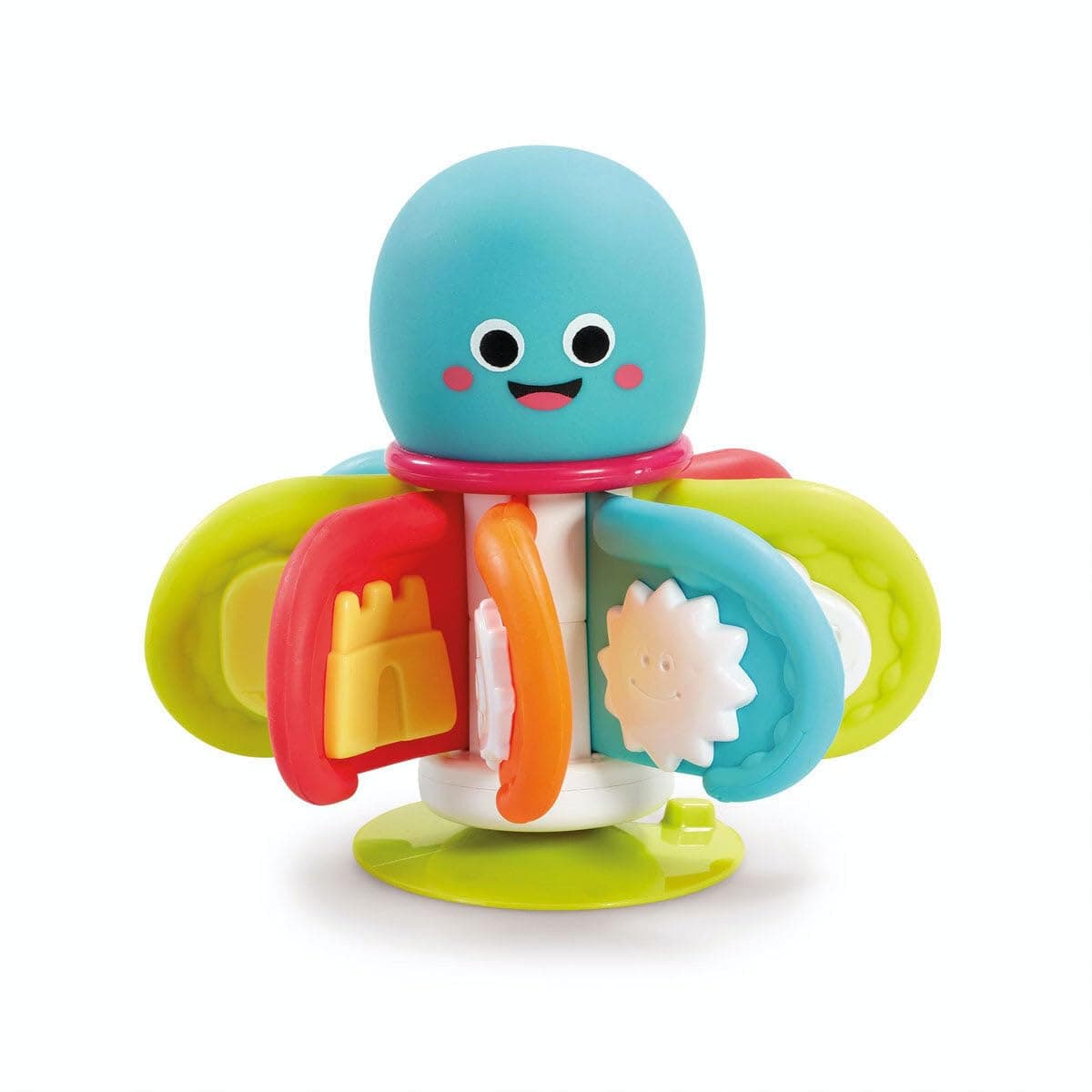 ELC Spinning Octopus Highchair Toy - Soft & Squeezy, Strengthen Muscles, Easily Attachable to Flat Surfaces, Ideal for Toddlers