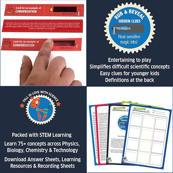 Chalk and Chuckles Smart Sticks-Stem Scavenger Hunt Game for Kids Age 8-10-12-14 Years, Gift for Boys and Girls 8-12 Year Old, Science Toys view 4
