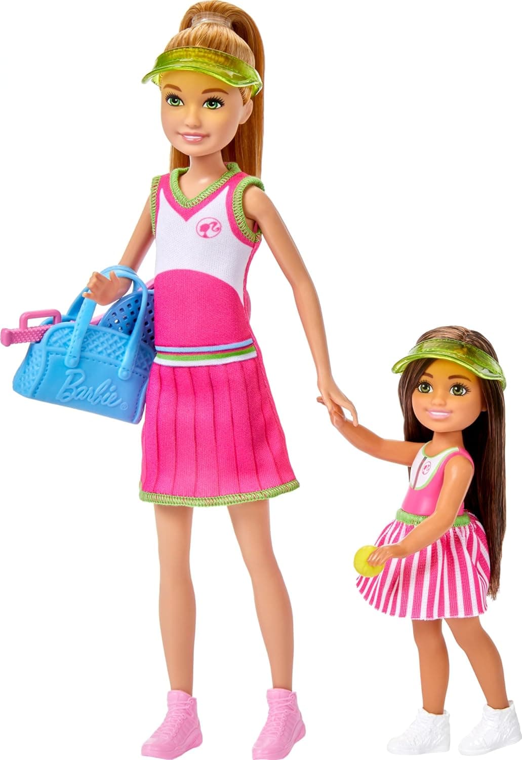 Barbie Stacie & Chelsea Tennis Playset with 2 Dolls & 5+ Accessories Including Net with Swinging Ball Feature & Sports Gear view 4
