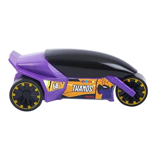 SKOODLE Marvel Pull-Back Rider Bike for Kids - Thanos Motorcycles, Marvel Inspired Toy Bikes with Sturdy and Long-Lasting Construction, Enhances Motor Skills and Fun Vehicle Toy for Gift - Purple