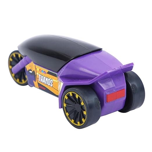 SKOODLE Marvel Pull-Back Rider Bike for Kids - Thanos Motorcycles, Marvel Inspired Toy Bikes with Sturdy and Long-Lasting Construction, Enhances Motor Skills and Fun Vehicle Toy for Gift - Purple view 2