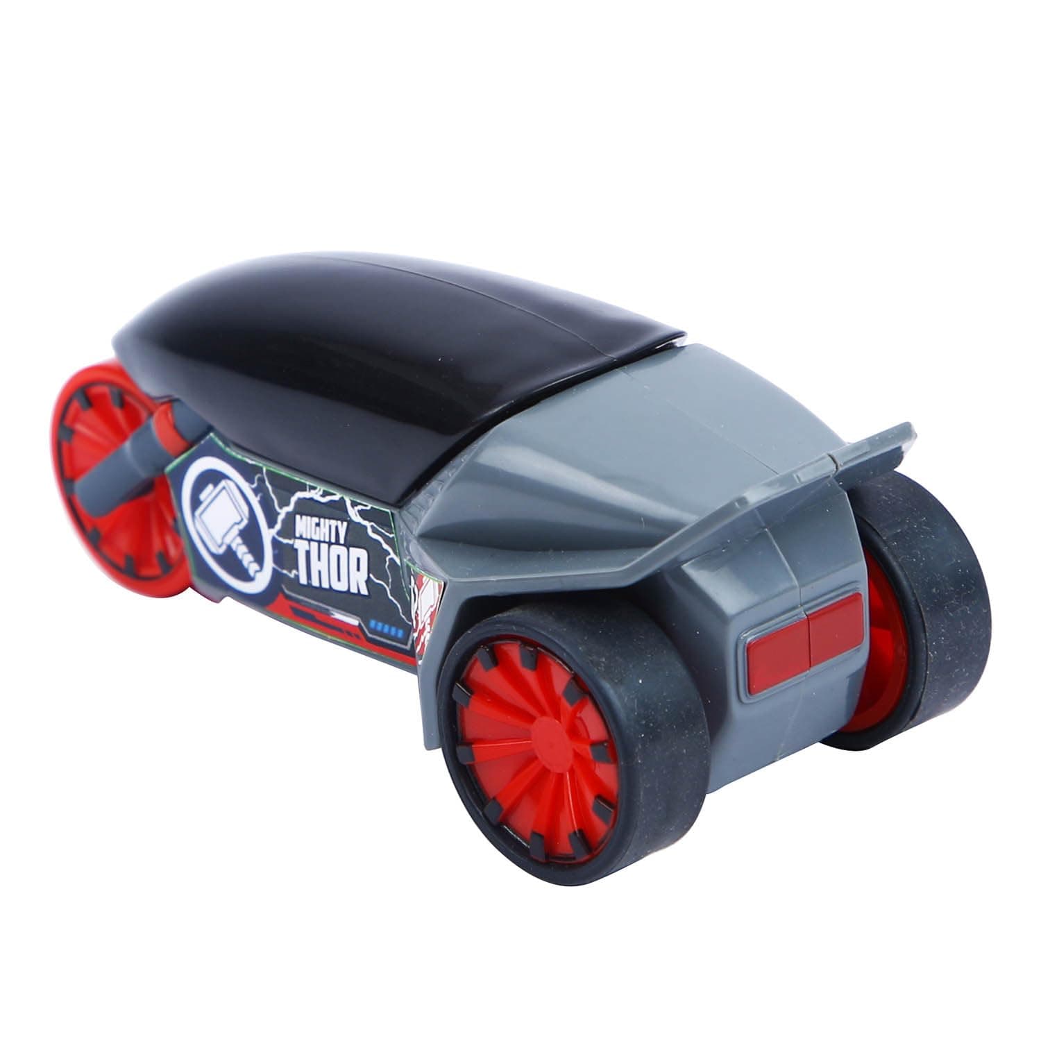 SKOODLE Marvel Pull-Back Rider Bike for Kids - Thor Edition Motorcycles, Marvel Inspired Toy Bikes with Sturdy and Long-Lasting Construction, Enhances Motor Skills and Fun Vehicle Toy for Gift - Grey view 3