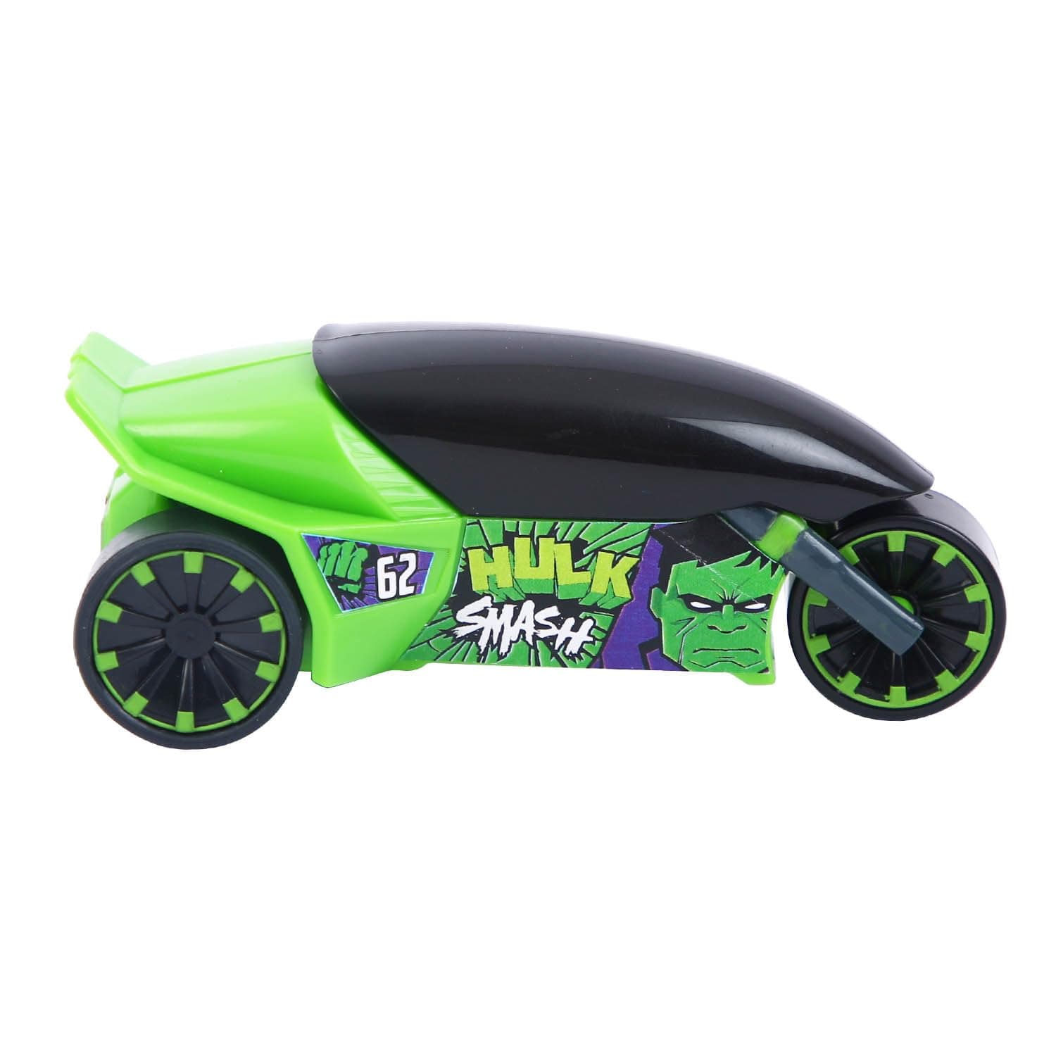 SKOODLE Marvel Pull-Back Rider Bike for Kids - Hulk Edition Motorcycles, Marvel Inspired Toy Bikes with Sturdy and Long-Lasting Construction, Enhances Motor Skills, Fun Vehicle Toy for Gift - Green