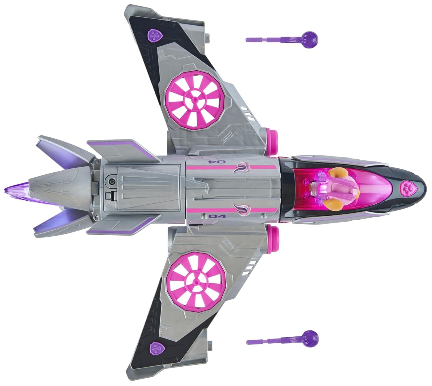 Paw Patrol The Mighty Movie Transforming Rescue Jet with Skye|Mighty Pups Action Figure|Kids Collectable Car Figure with Lights and Sounds view 2