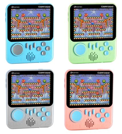 Sameo GameGear Handheld Video Game Console, Retro Mini Game with 666 Classic Retro Game TV Compatible for Kids, Rechargeable 8 Bit Classic (Aqua blue)