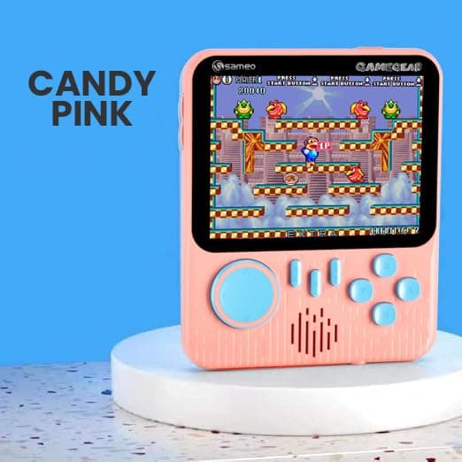 Sameo Gamegear Handheld Video Game Console, Retro Mini Game with 666 Classic Retro Game TV Compatible for Kids, Rechargeable 8 Bit Classic (Candy Pink) view 2