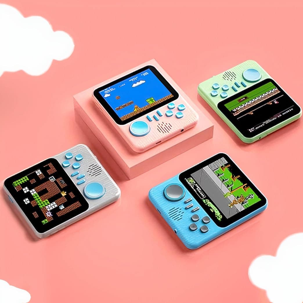 Sameo Gamegear Handheld Video Game Console, Retro Mini Game with 666 Classic Retro Game TV Compatible for Kids, Rechargeable 8 Bit Classic (Candy Pink) view 3