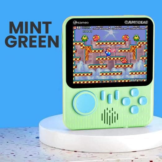 Sameo Gamegear Handheld Video Game Console, Retro Mini Game with 666 Classic Retro Game TV Compatible for Kids, Rechargeable 8 Bit Classic (Mint Green) view 3