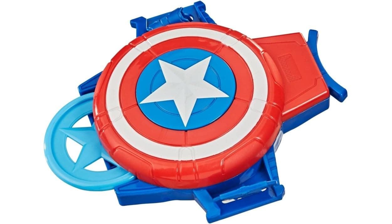 Marvel Captain America Shield Gauntlet Disc Blaster Role-Play Toy, for Kids Ages 5 and Up - Multicolor view 2