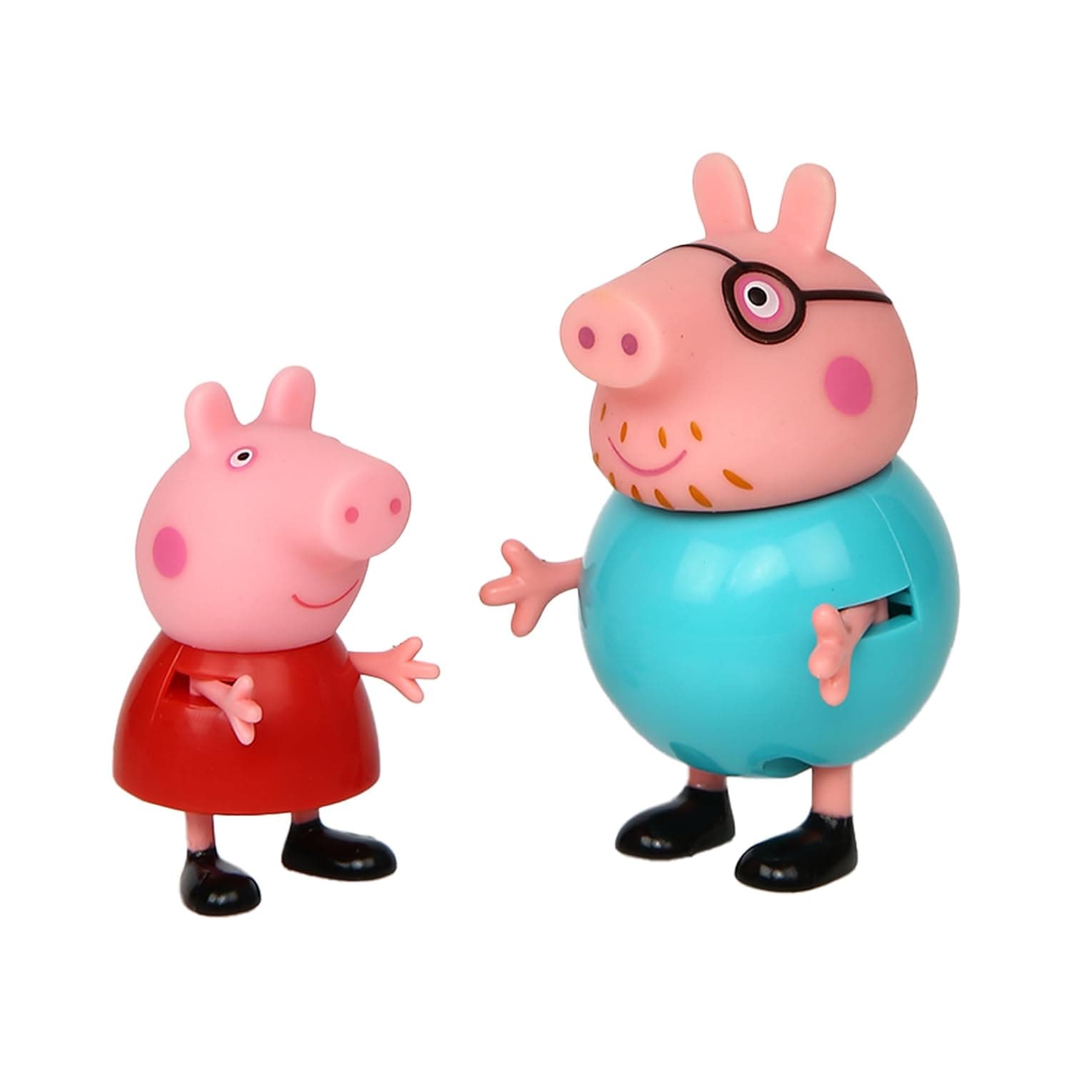PEPPA PIG and Daddy Pig Twin Figure Fun Pack with Two Poseable Figures and a Scene Card, Preschool Toy for Girls and Boys Ages 3 Birthday Gift Toys for Kids view 2