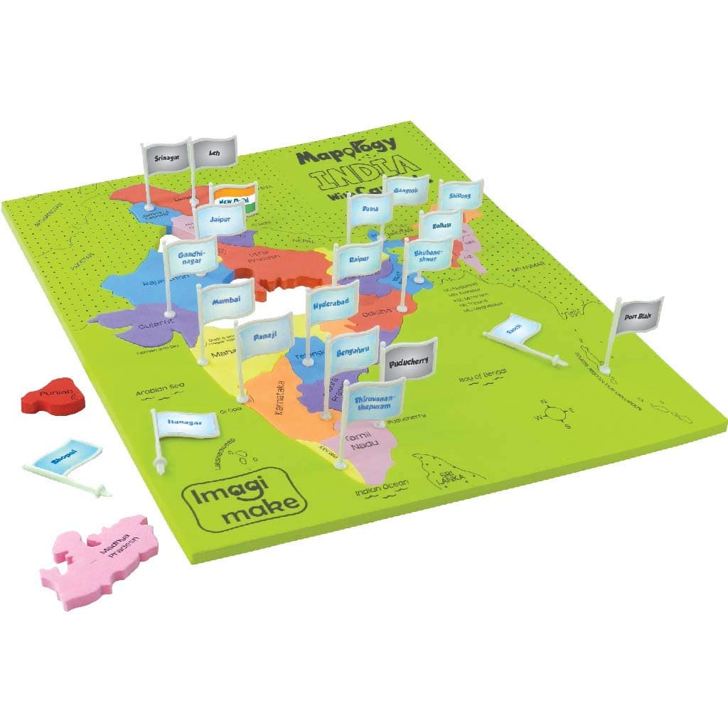Imagimake Mapology India with State Capitals - Educational Toy and Learning Aid for Boys and Girls - India Map Puzzle - Jigsaw Puzzle, 25 Pieces, Kids view 5