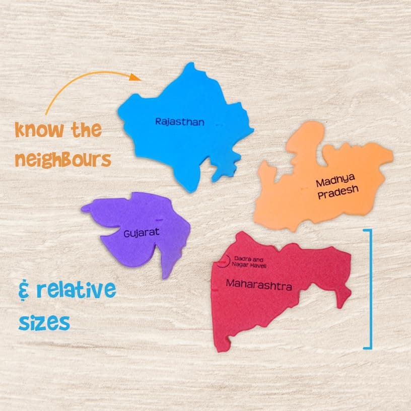 Imagimake Mapology India with State Capitals - Educational Toy and Learning Aid for Boys and Girls - India Map Puzzle - Jigsaw Puzzle, 25 Pieces, Kids view 6