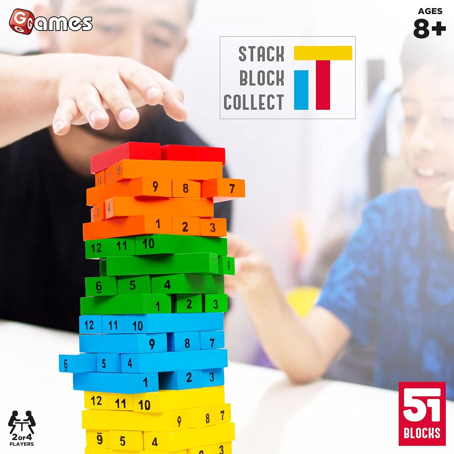 Funskool Adult Games,Tateru, Hardwood Blocks, Stacking Tower, Strategy Game, Stack Block Collect for 2 Or 4 Players,Ages 8 and Above view 4