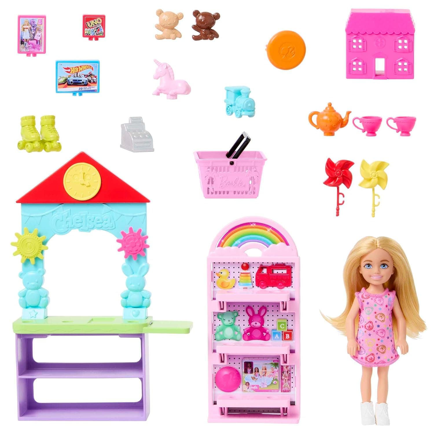 Barbie Chelsea Can Be… Toy Store Playset with Small Blonde Doll, Counter & Display Furniture & 15 Accessories, Like Mini Toys view 3