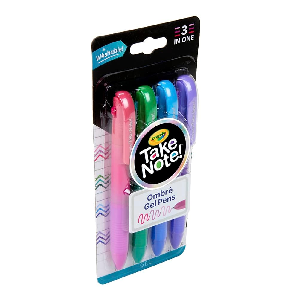 Crayola Washable Gel Pen Set, 3 Shades in 1 Pen, Office & School Supplies, 4 Count