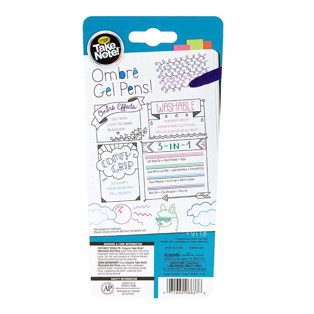 Crayola Washable Gel Pen Set, 3 Shades in 1 Pen, Office & School Supplies, 4 Count view 3