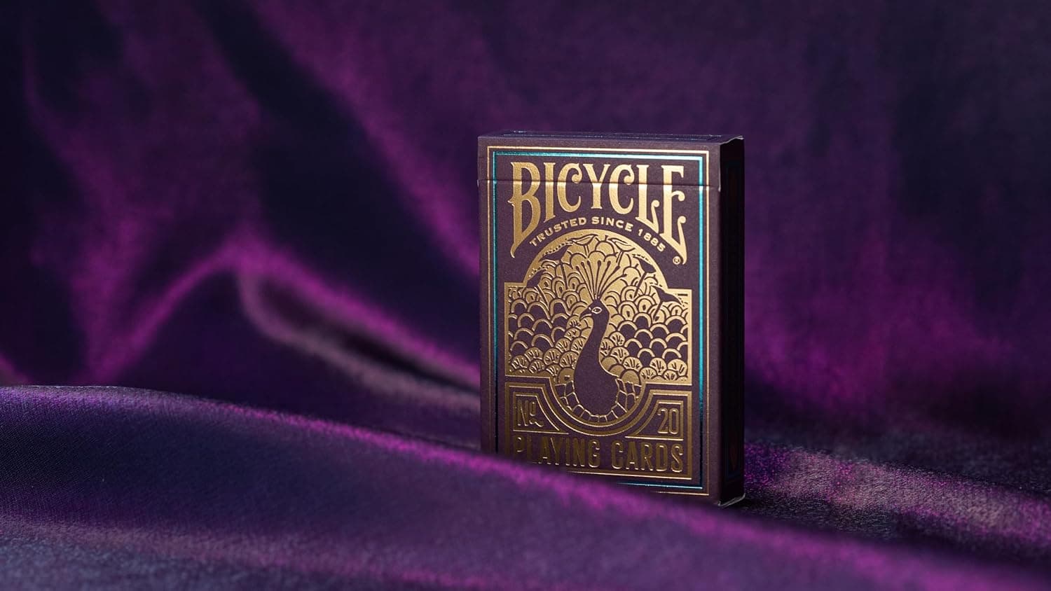 Bicycle Peacock Playing Cards - Purple - Cold Foil Premium Playing Card Deck for Card Games and Magic Tricks - Dazzling Design, Smooth Finish view 3