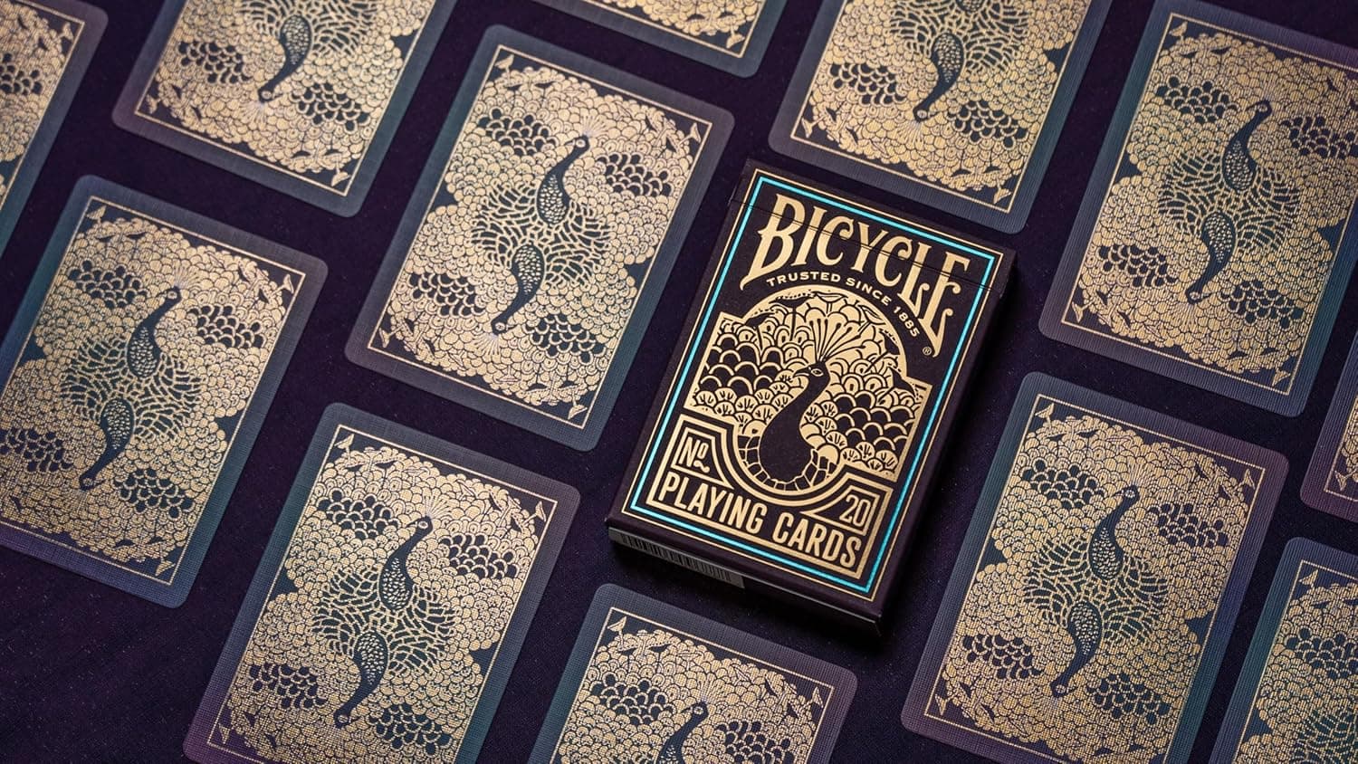 Bicycle Peacock Playing Cards - Purple - Cold Foil Premium Playing Card Deck for Card Games and Magic Tricks - Dazzling Design, Smooth Finish view 4