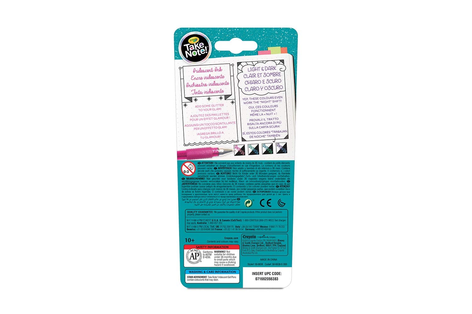 Crayola Iridescent Gel Pens, Office & School Supplies, 1.0Mm Medium Pt., 4Count view 2