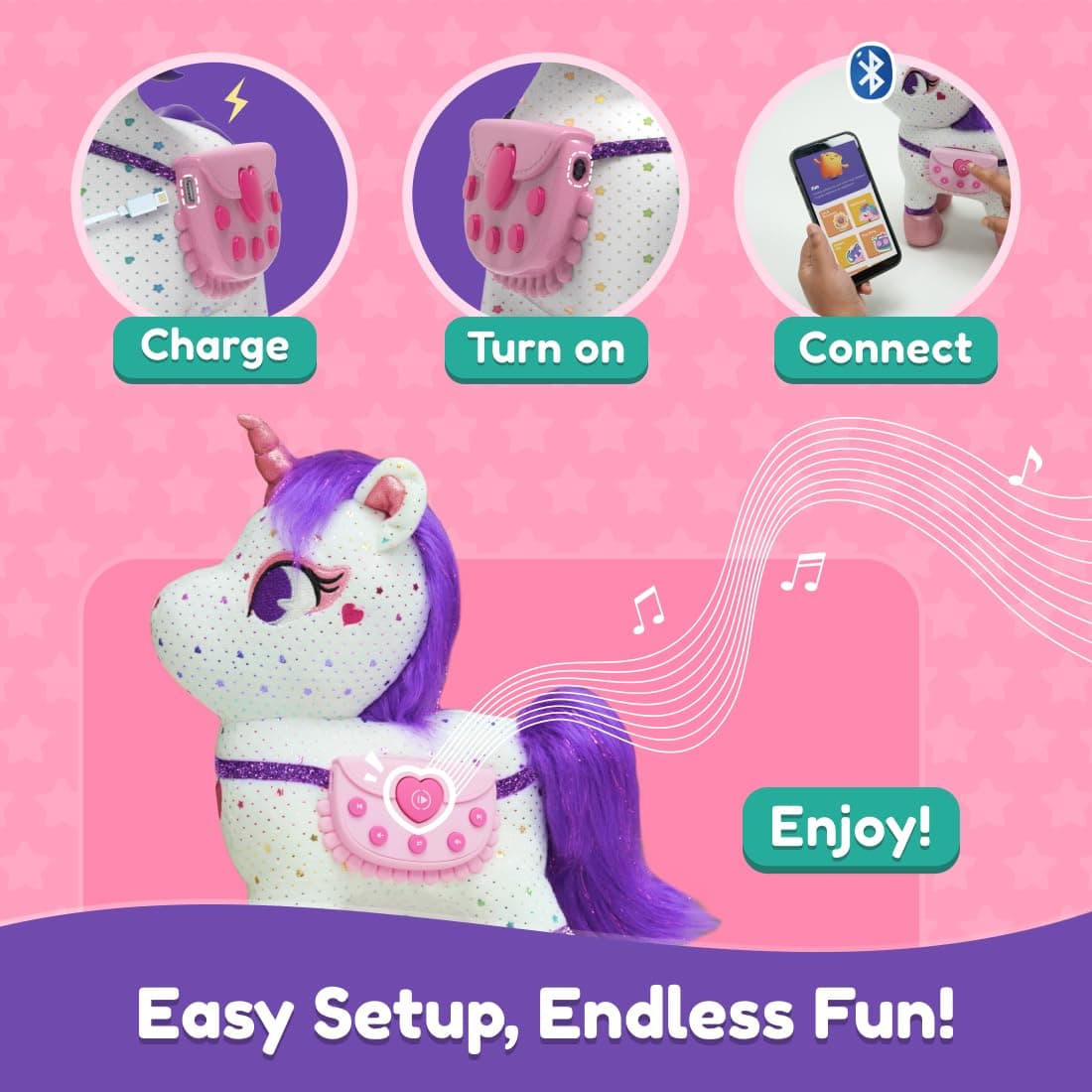 Shifu ZeeZee The Smart Storyteller  Singing & Talking Unicorn Friend Soft Toys for Kids Unlimited Content on The App Rhymes Stories Pretend Play view 2