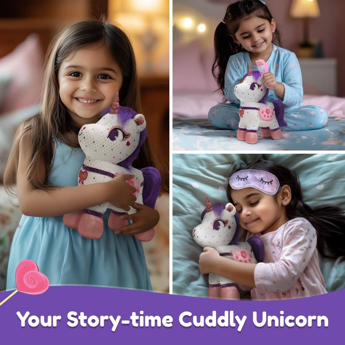 Shifu ZeeZee The Smart Storyteller  Singing & Talking Unicorn Friend Soft Toys for Kids Unlimited Content on The App Rhymes Stories Pretend Play view 3