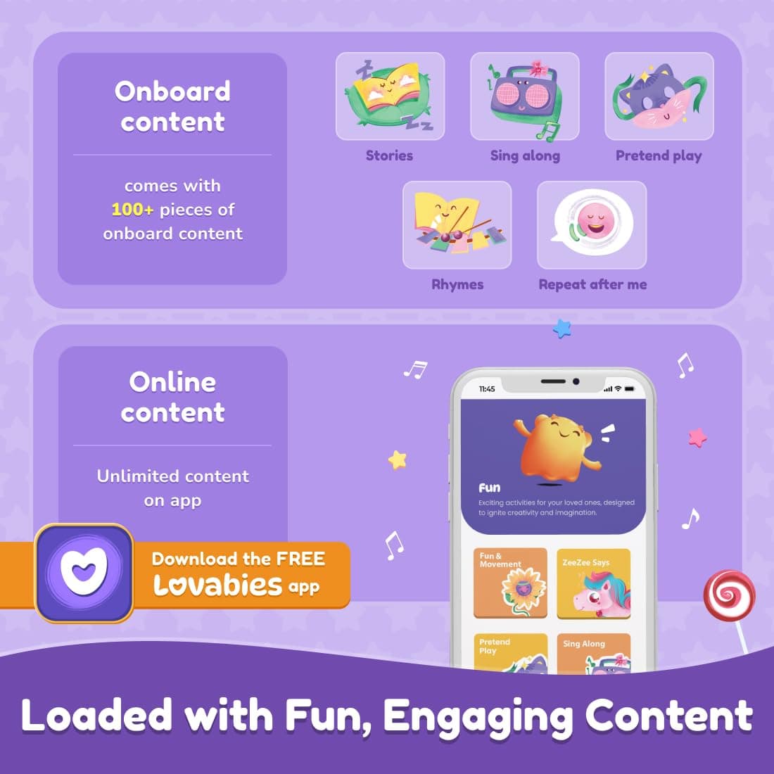 Shifu ZeeZee The Smart Storyteller  Singing & Talking Unicorn Friend Soft Toys for Kids Unlimited Content on The App Rhymes Stories Pretend Play view 4