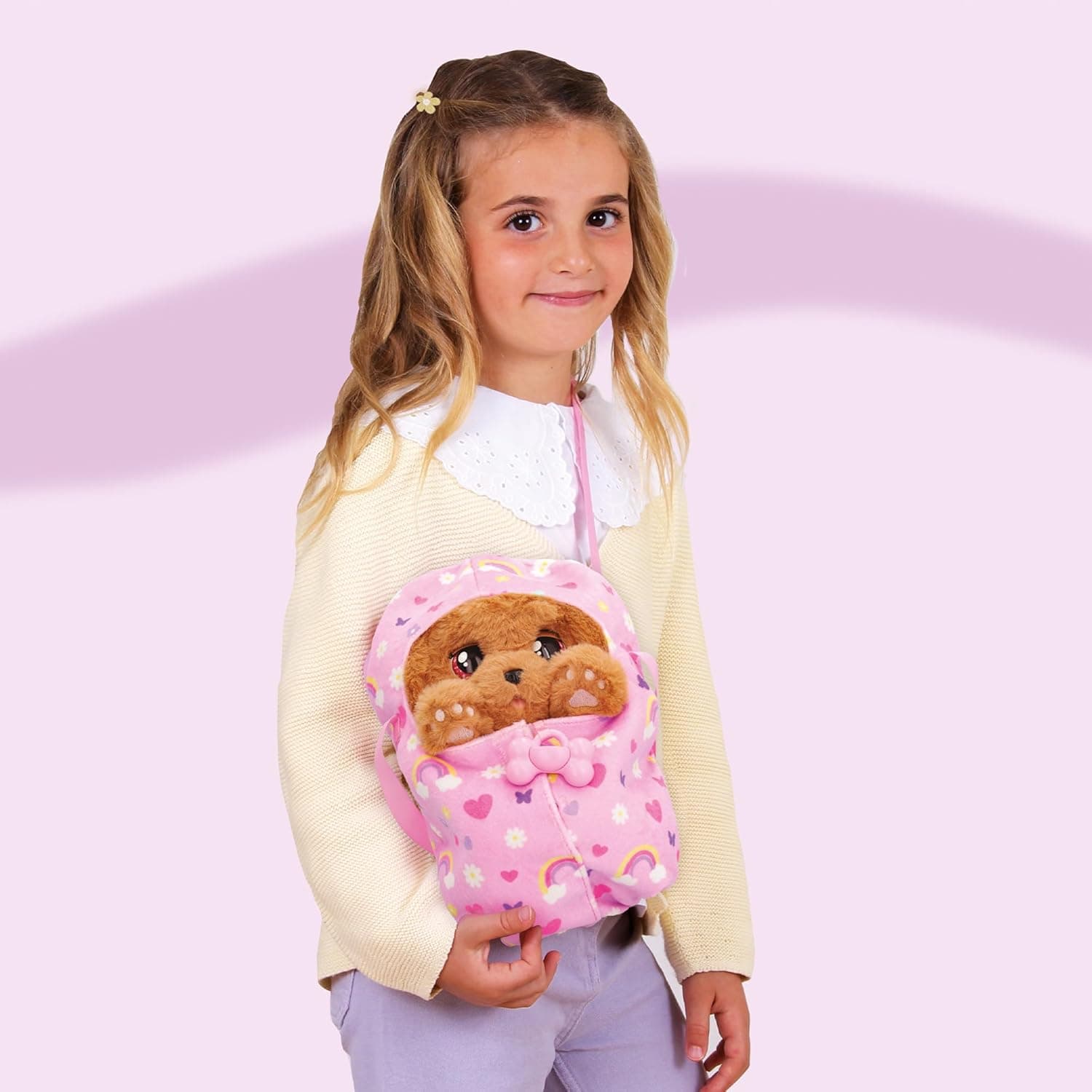 Baby Paws Cocker Spaniel Puppy Toy with Swaddle Bag| Scan QR Code for More Interactive Roleplay, Pretend Play Toy|That Make 5 Adorable Sounds Kids Toys for Ages 4+|Birthday Gift for Pet Lovers -22 cm view 6