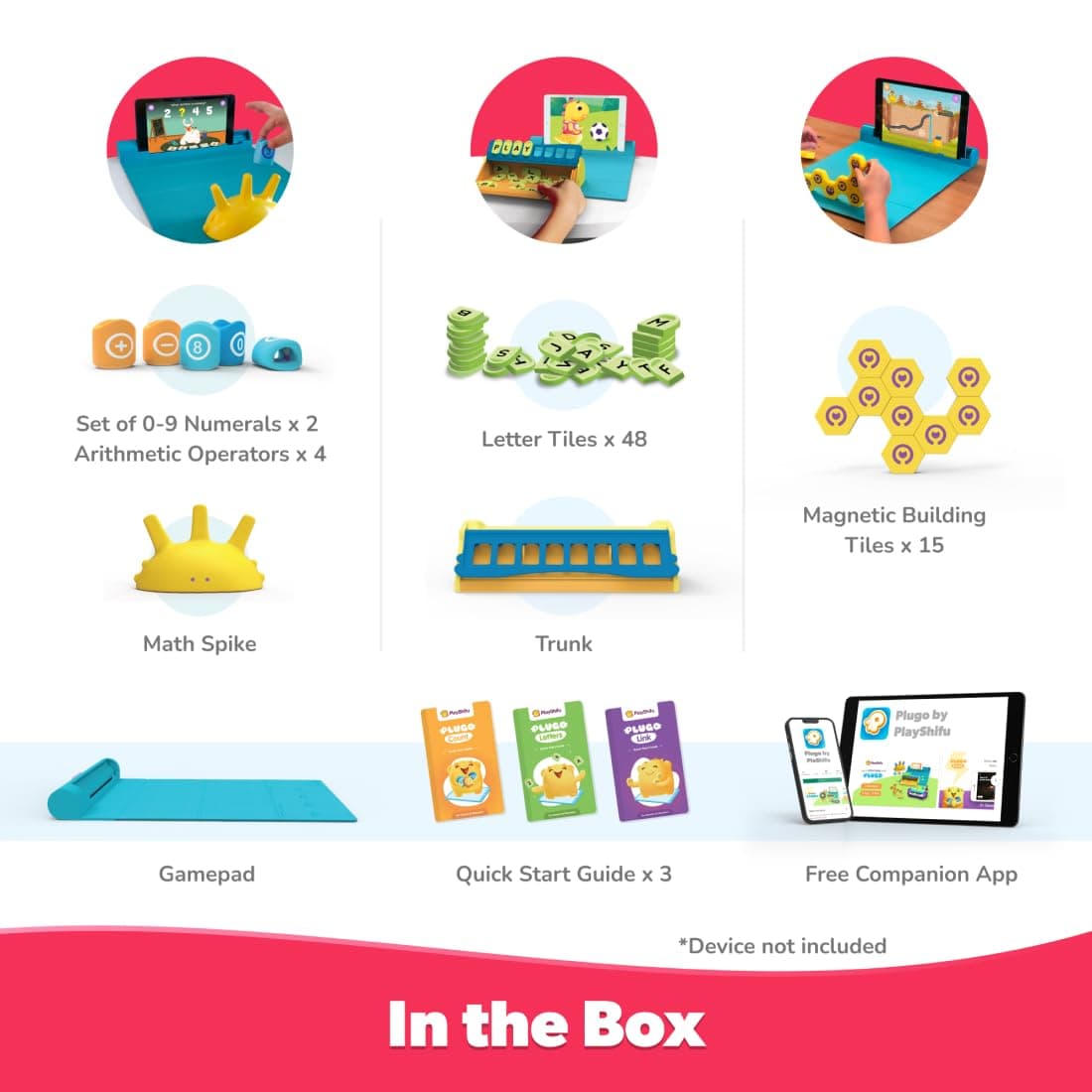 PlayShifu Plugo 3 in 1 Pack AR-Powered Math Toy on Math, Problem Solving and Linguistics for Kids - STEM Kit with 15 Interactive Games and 750+ Fun Learning Levels (4-10 Years) view 2