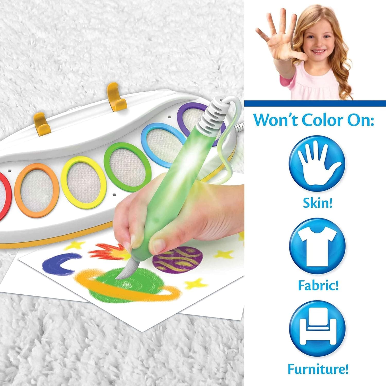 Crayola Color Wonder Magic Light Brush – Mess Free Painting Set for Kids Ages 3+, Light-Up Brush, No Mess, Multicolor Gift Set
